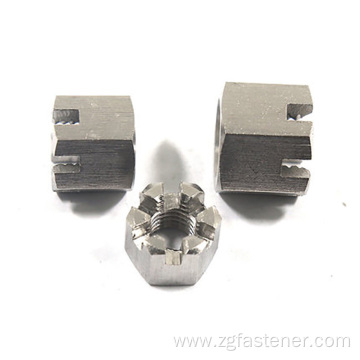 Stainless steel hexagon slotted and castle nuts